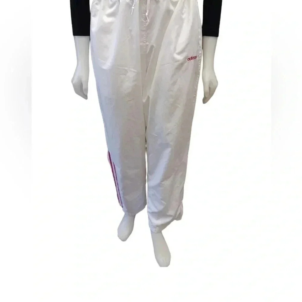 Adidas Vintage Lined White Red Track Pants Size Large - Picture 3 of 11